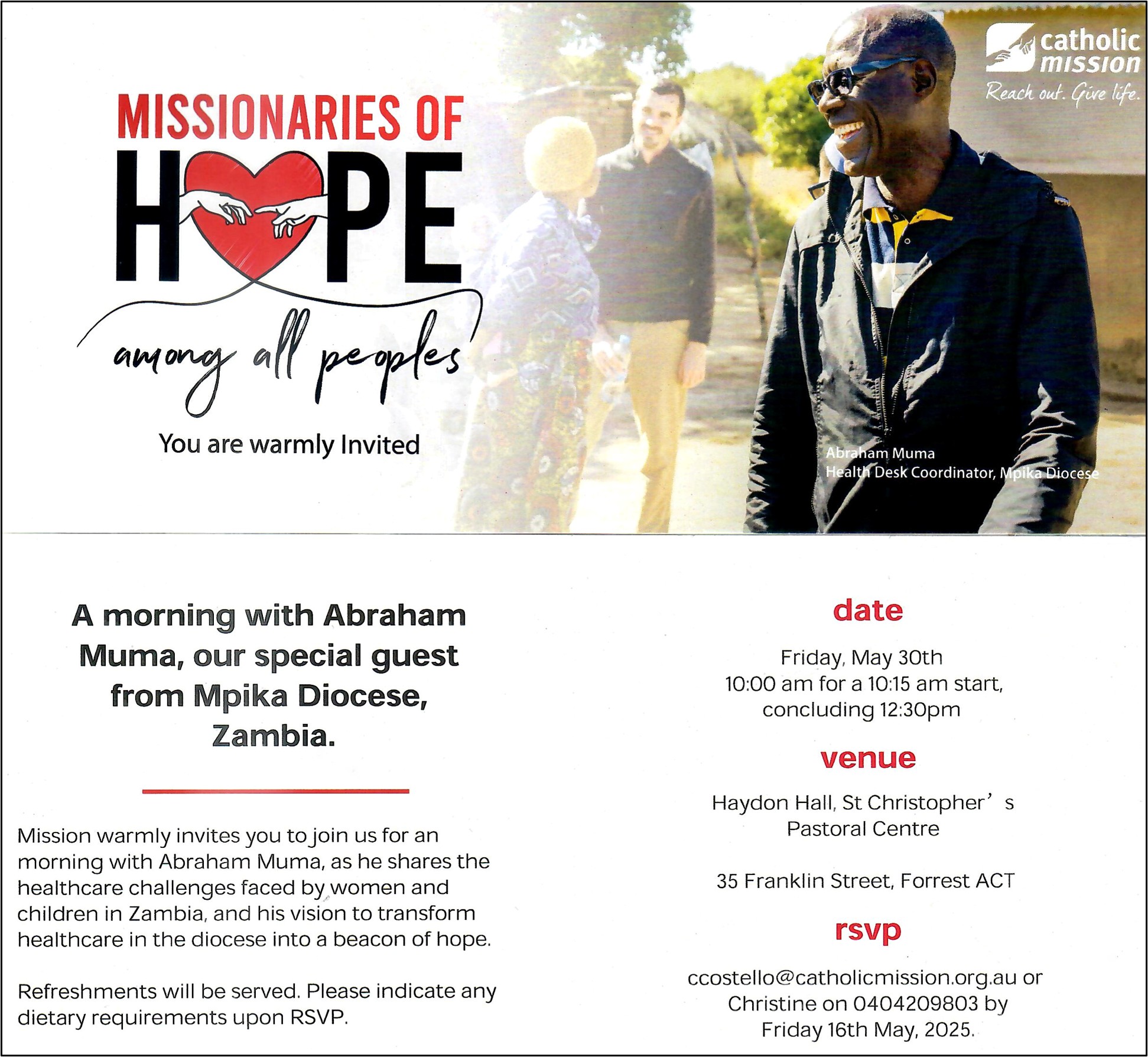 Missionaries of HOPE 30 May