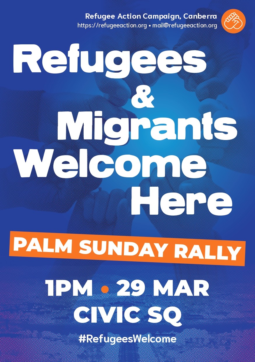 29 March | Palm Sunday Rally in Support of Refugees and Migrants | 1:00pm