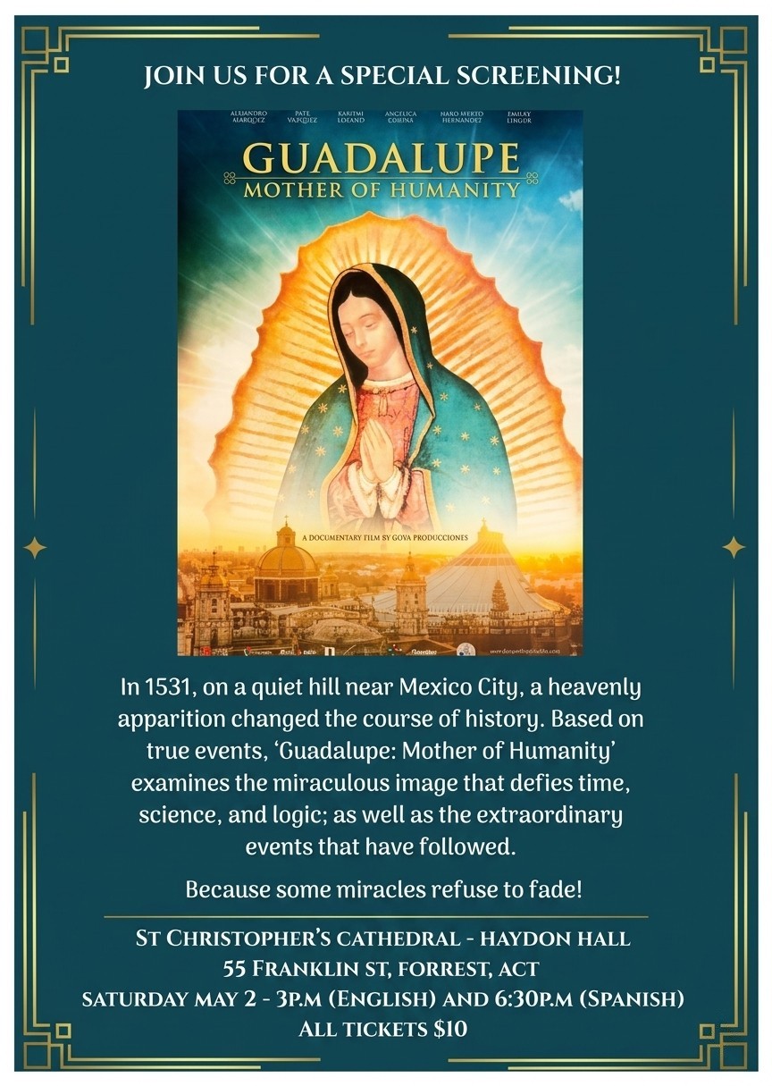 2 May | GUADALUPE: 3PM (English) & 6:30PM (Spanish)| Haydon | $10