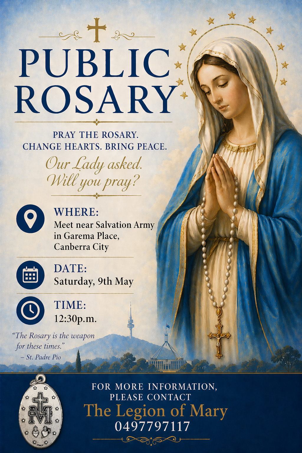 Public Rosary held in Garema Place (Canberra City)