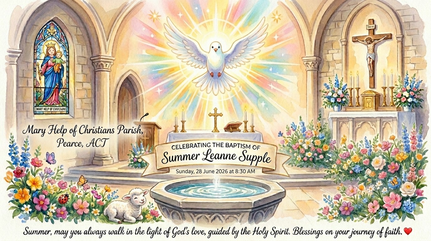 Baptism of Summer Leanne Supple, 28 June, 8:30am