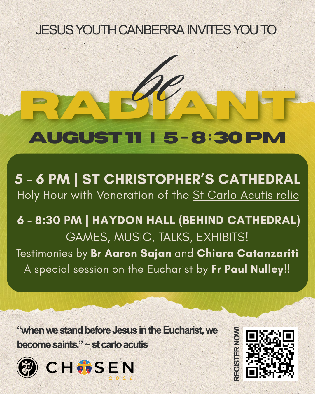 St Carlo Acutis Eucharistic Night - 11 August 2026, 5pm - 8:30PM