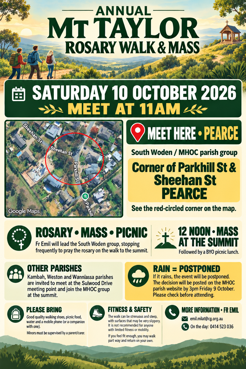 UPDATED: Mt Taylor Pilgrimage Rosary Walk & Mass for Month of the Rosary Saturday 10 October 11am assembly time