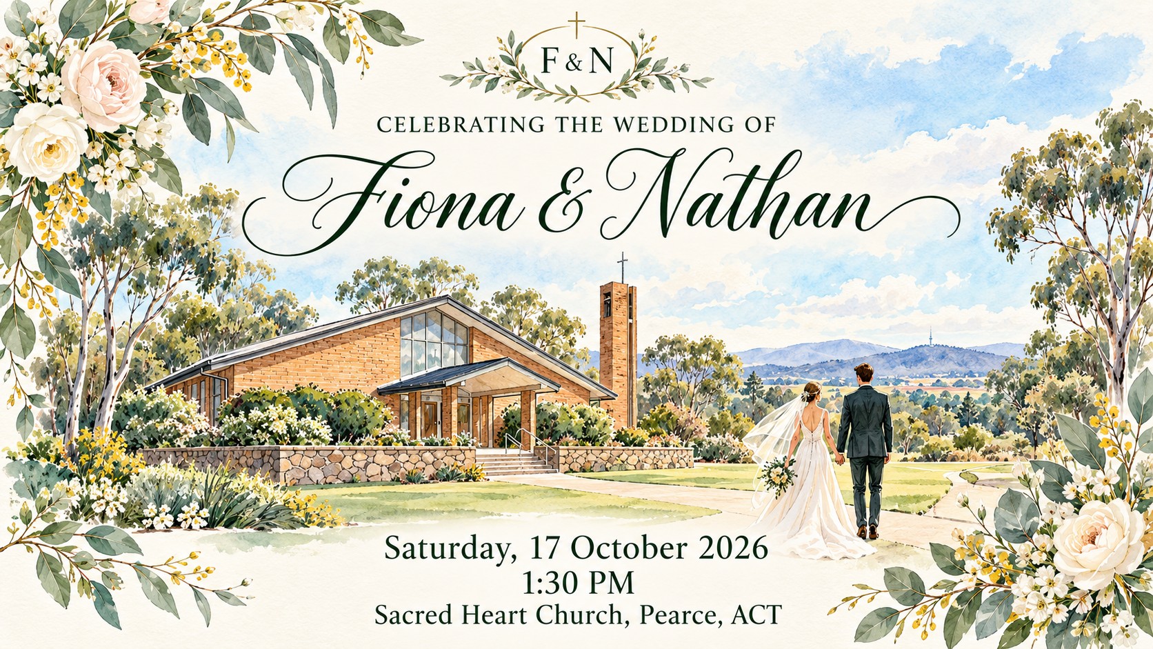 Wedding Celebration of Fiona Pelosi & Nathan Toaldo, 17 October 2026, 1:30PM