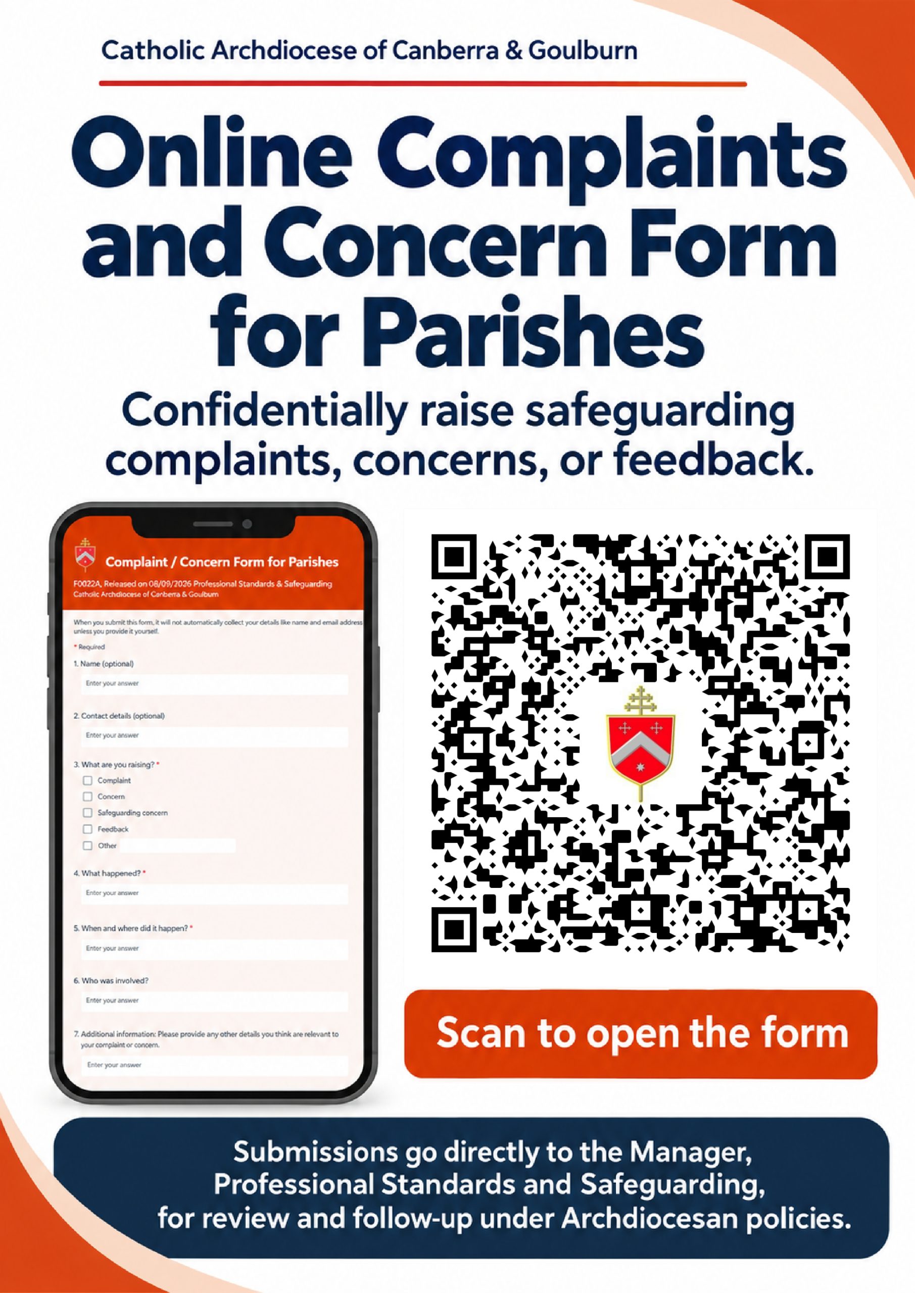Online Complaints and Concern Form for Parishes