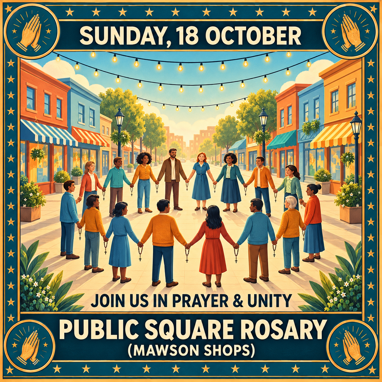 Public Square Rosary —Mawson Shops, Sunday, 18/10